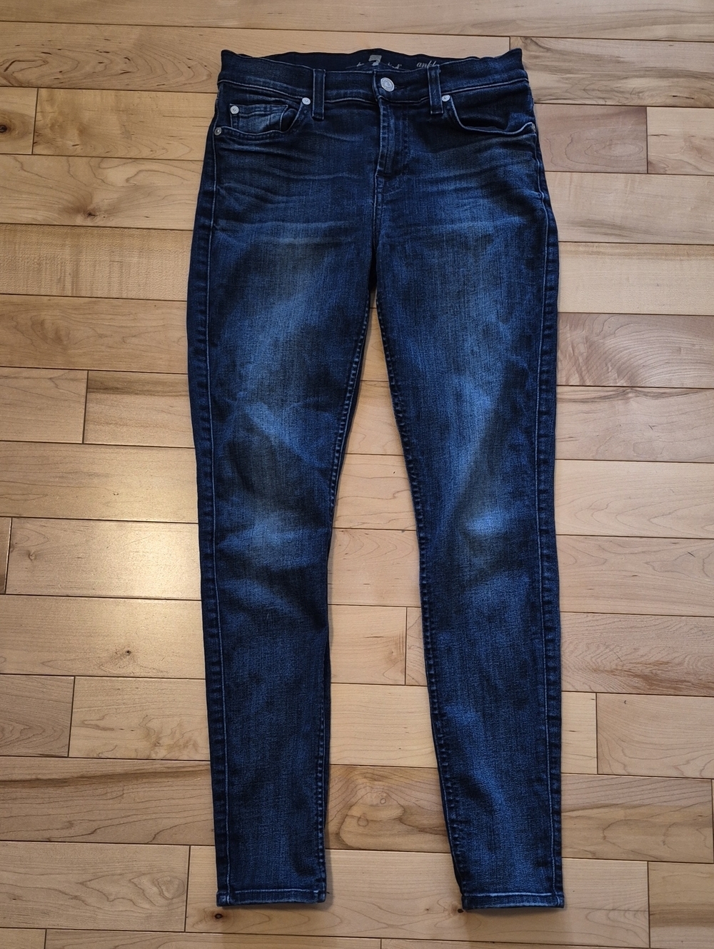 7 For All Mankind Women’s Size 26 Dark Blue Ankle Skinny Jeans
